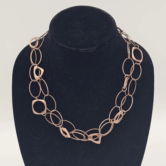 Premier Designs Elemental Long Copper Chain Necklace Costume Jewelry - Picture 2 of 5